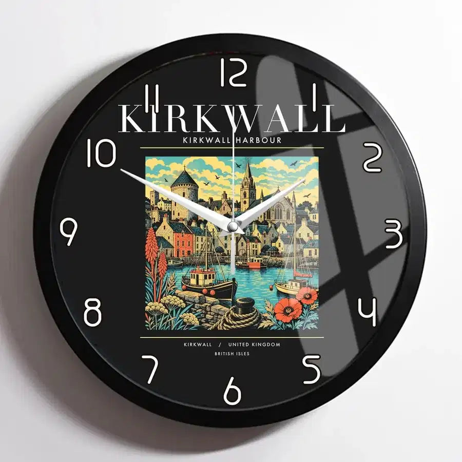 KIRKWALL - Poster - Wall Clock Framed - Black