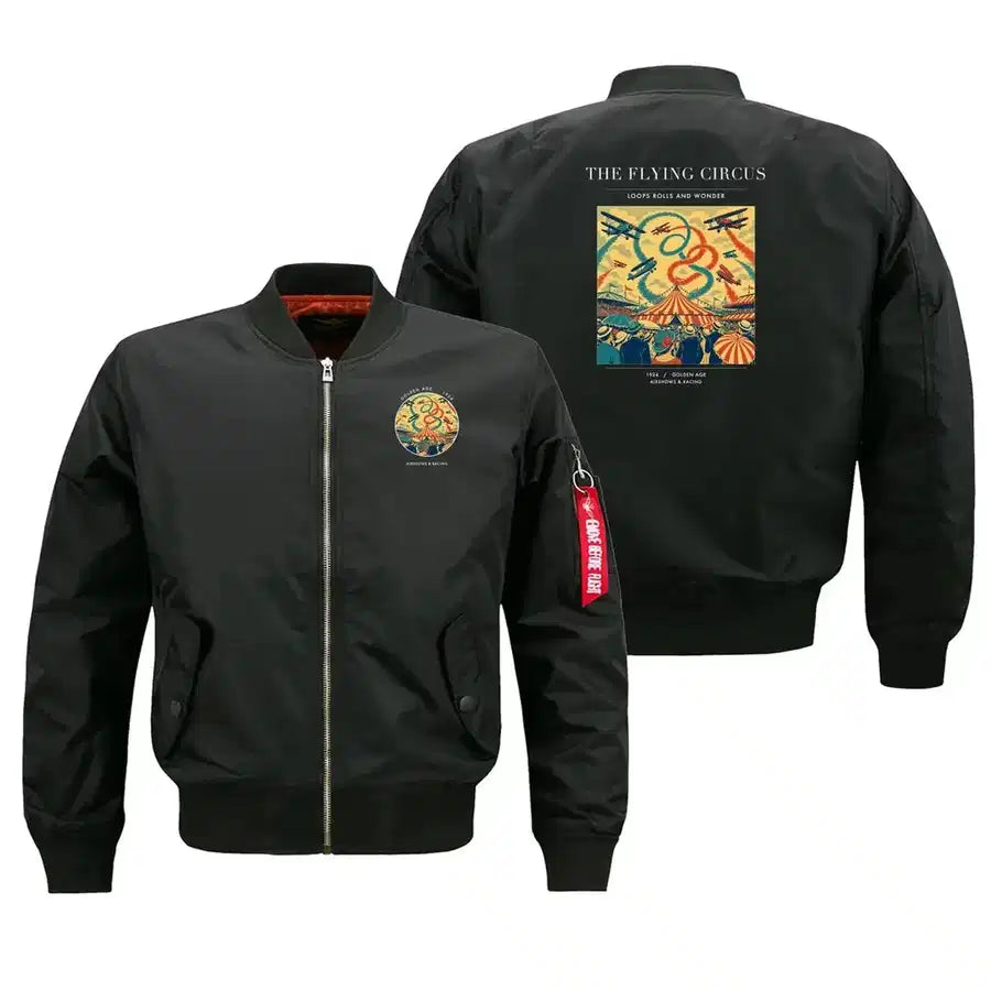 VINTAGE G4026 - The Flying Circus - Bomber Jacket design on black