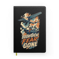 Thumbnail for Door Open Fear Gone design on black notebook