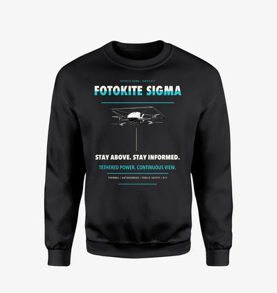 Fotokite Sigma design on black sweatshirt