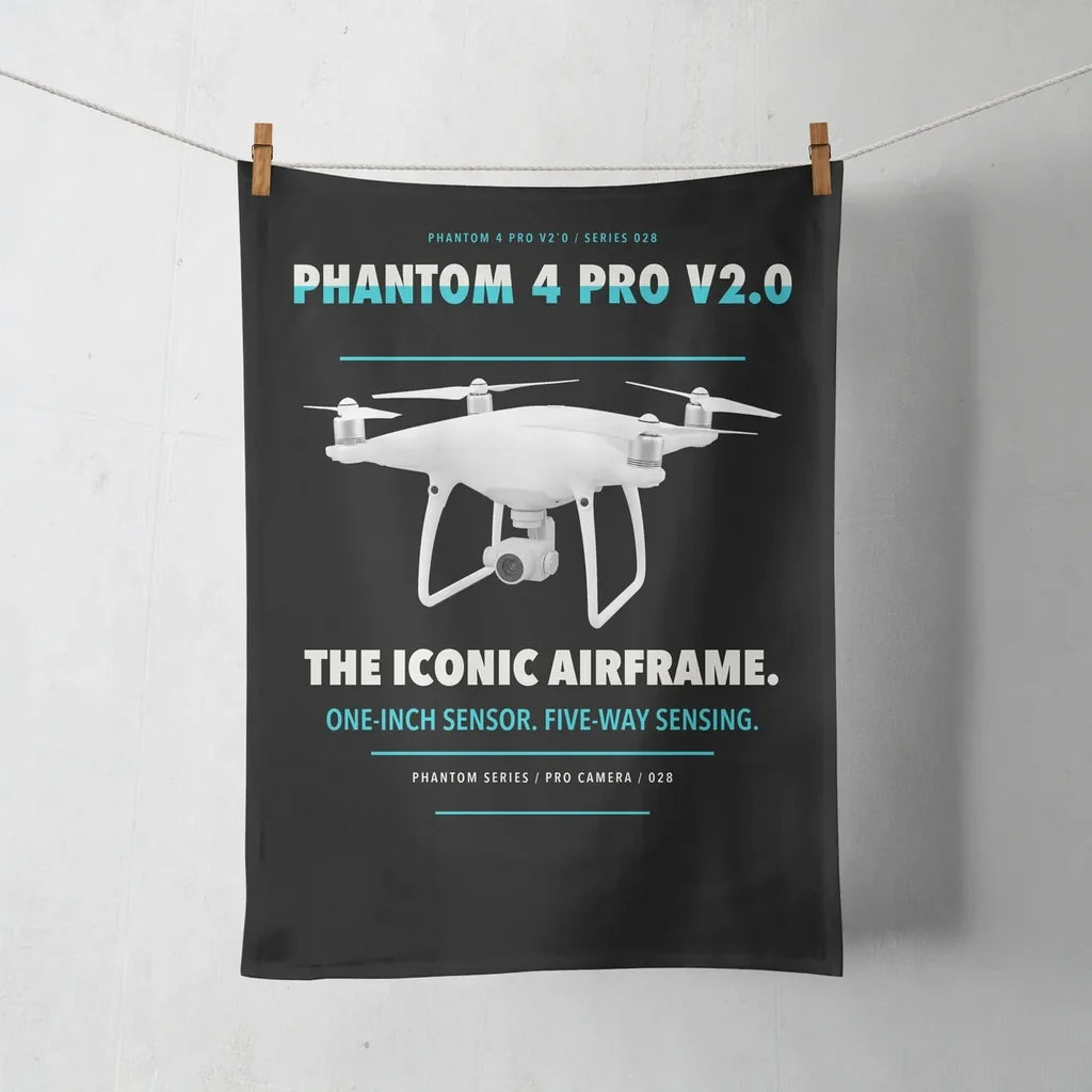 DJI Phantom 4 Pro V2.0 design on black towel