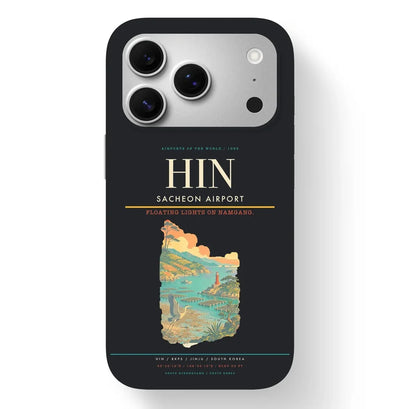 Jinju Airport (HIN) design on black iPhone 17 Pro MagSafe case