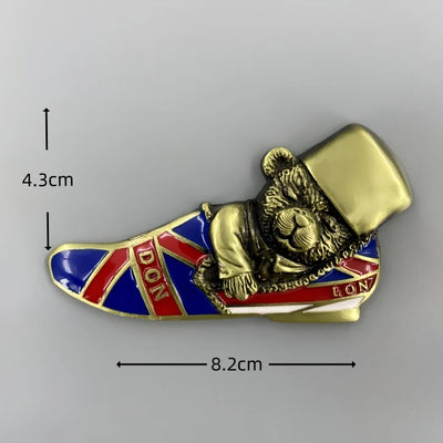 London Flag Shoes Bear 3D Metal Fridge aviation design 3D metal magnet sticker in 3D metal with magnetic back.