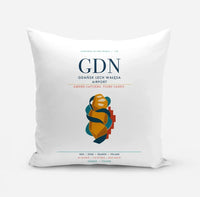 Thumbnail for Gdańsk Lech Wałęsa Airport (GDN) design on white pillow