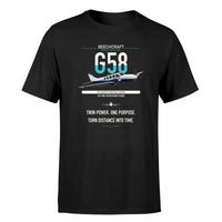 Thumbnail for Beechcraft Baron G58 design on black t-shirt, single-side print