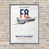 Thumbnail for Gloster Meteor F8 vertical canvas print - framed - white background