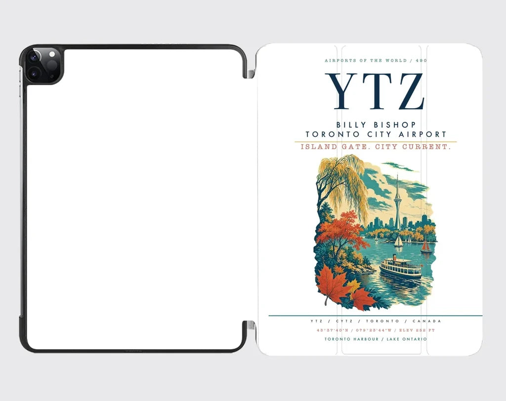 Billy Bishop Toronto City Airport (YTZ) design on white ipad tablet case