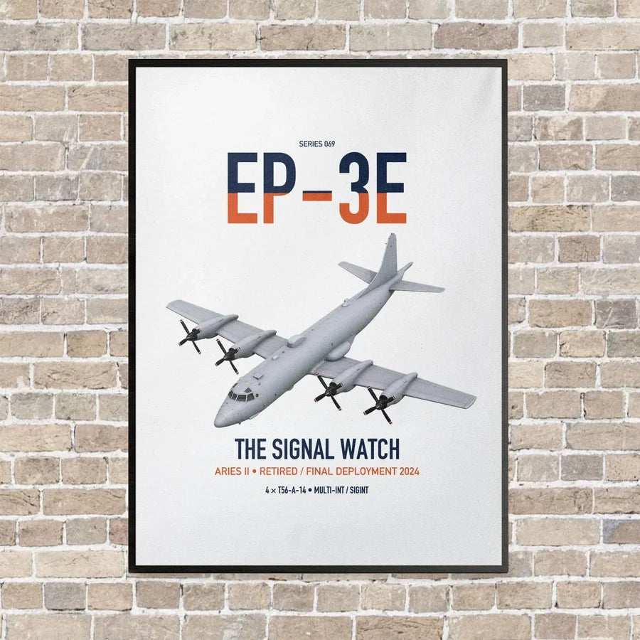 EP-3E ARIES II vertical canvas print - framed - white background