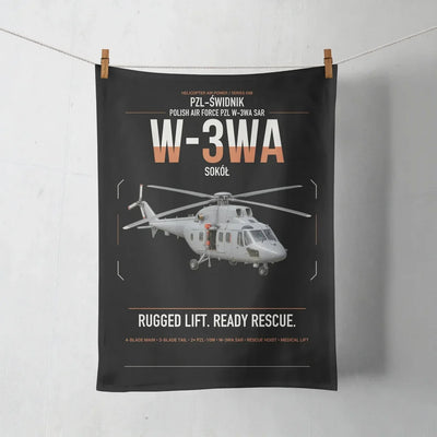 PZL-Świdnik W-3WA Sokół design on black towel