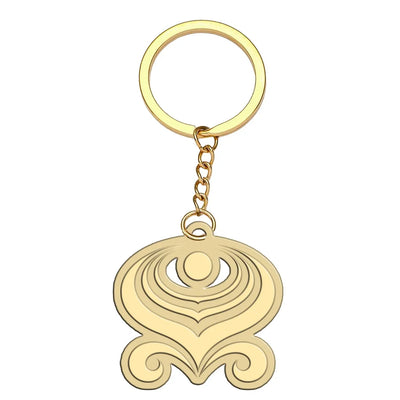 Hainan Airlines aviation hollow key chain in polished alloy.