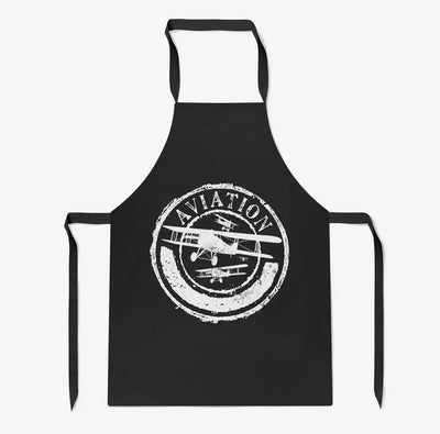 Aviation Lovers aviation design on durable cotton blend kitchen apron.