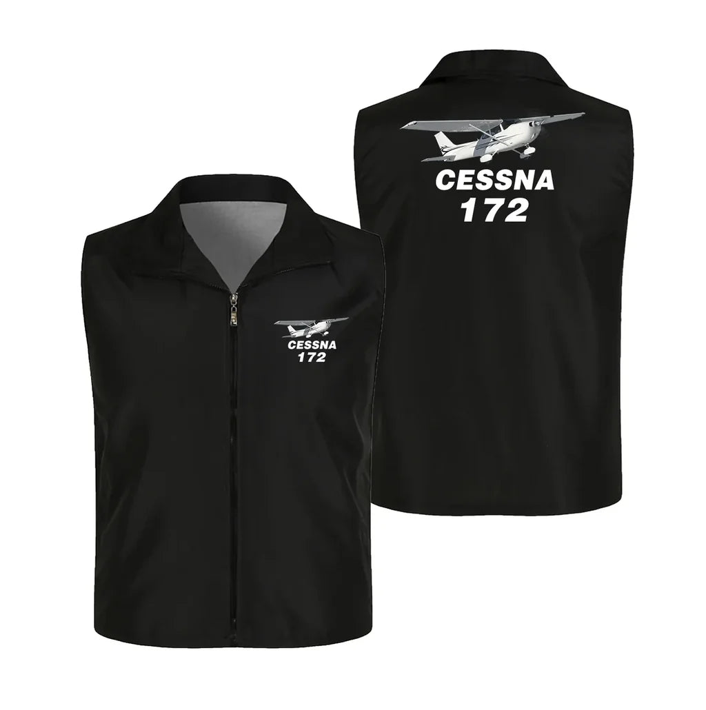 The Cessna 172 Thin Style aviation design printed on lightweight shell with sleeveless design thin vest.