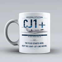 Thumbnail for Cessna Citation CJ1+ design on white ceramic mug, double-side print