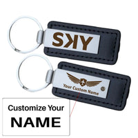 Thumbnail for SKY Airline aviation PU leather key chain in PU faux leather.
