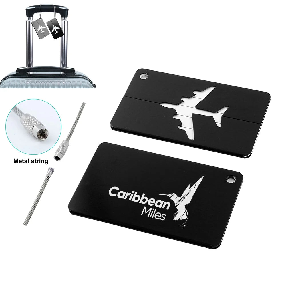 Carbbean Airlines Aluminum Luggage tag in black