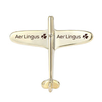 Thumbnail for Side view of Aer Lingus Airlines Airplane Shape aviation airplane-shape brooch in polished alloy, polished finish.