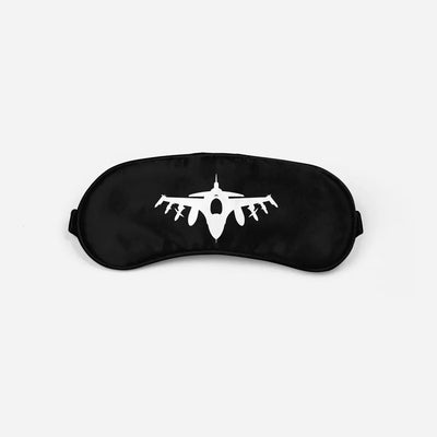 The Fighter Jet 16 Silhouette aviation sleep mask in soft padded fabric.