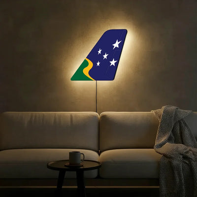 Solomon Airlines aviation design on durable metal with LED aircraft tail wall art.