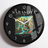 Thumbnail for SARASOTA - Poster - Wall Clock Framed - Black