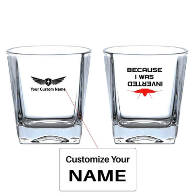 Because I was Inverted aviation design on whiskey glass, crystal-clear premium glassware.