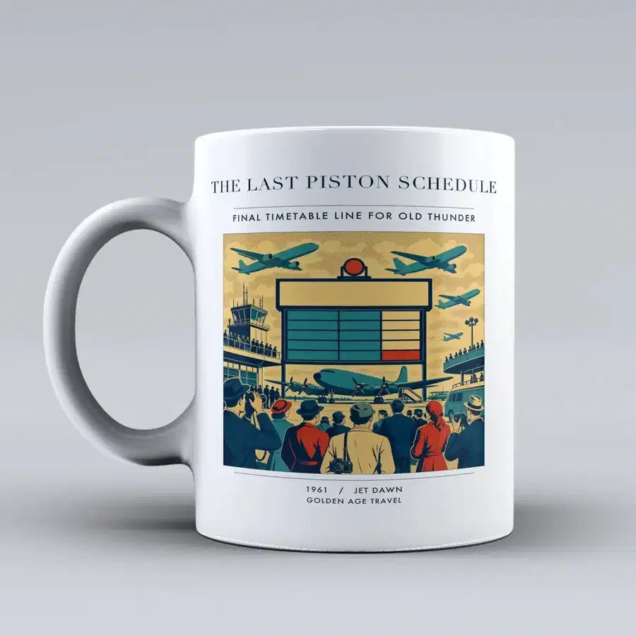 VINTAGE G4469 - The Last Piston Schedule - Ceramic Mug design on white