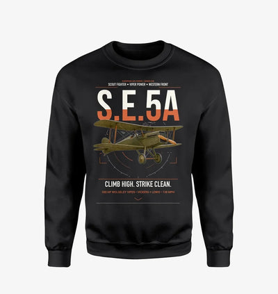 Royal Aircraft Factory S.E.5a design on black sweatshirt