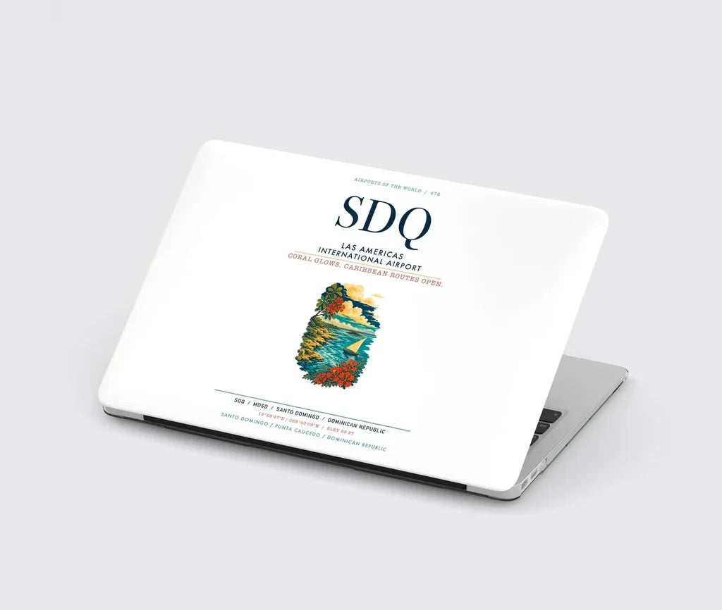 Las Americas International Airport (SDQ) design on white MacBook case
