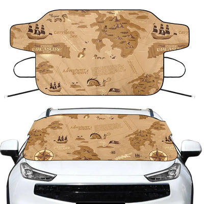 Adventure Car aviation design on car windshield cover.
