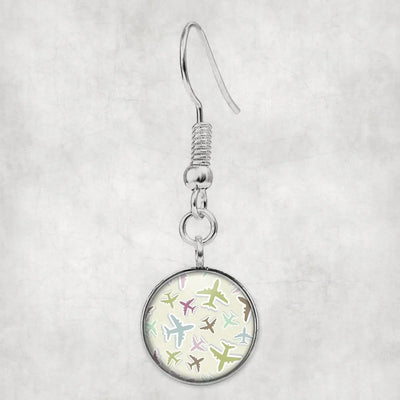 Seamless 3D Airplanes aviation-themed earrings, polished hypoallergenic alloy.