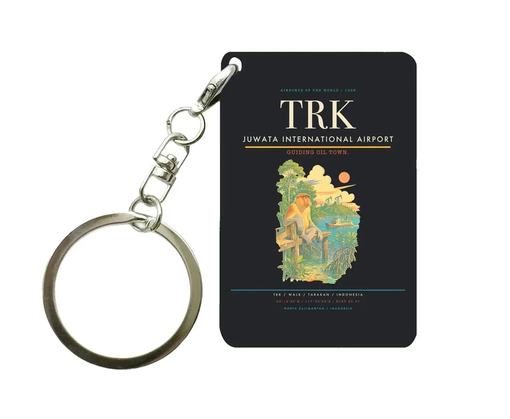 Juwata International Airport (TRK) design on black key chain