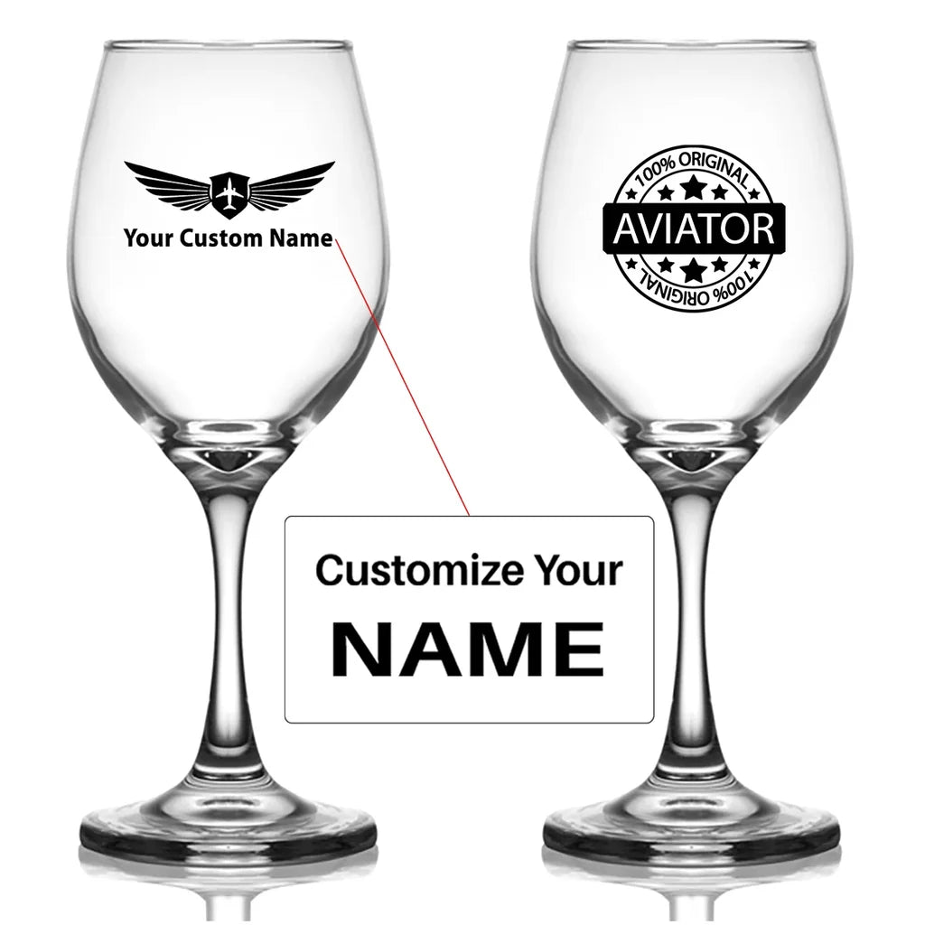 Customisable Aviator Wine Glass