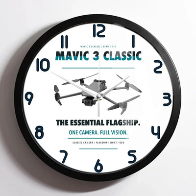 DJI Mavic 3 Classic design on white framed wall clock