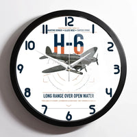 Thumbnail for Heinkel He 111H-6 design on white framed wall clock