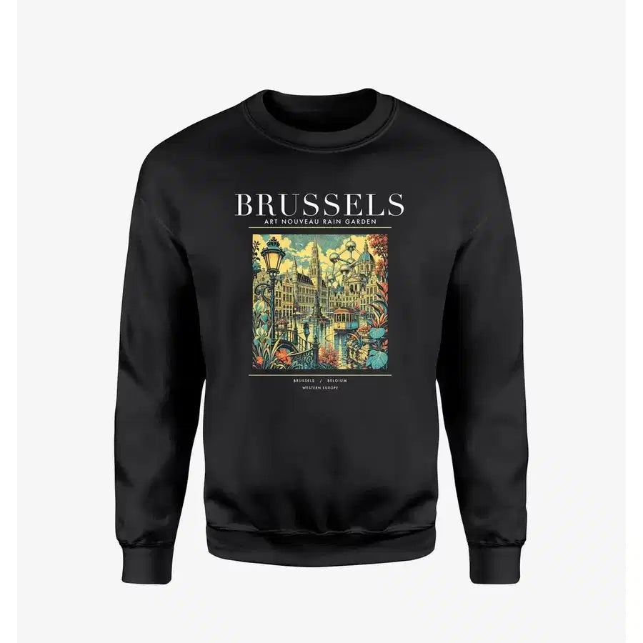BRUSSELS - Poster - Sweatshirt - Black
