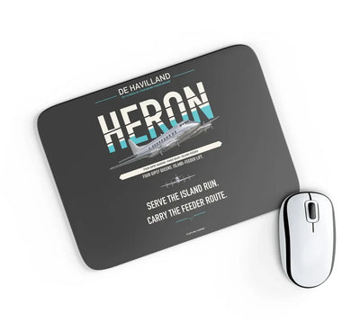 de Havilland DH.114 Heron 2D design on black rectangle mouse pad
