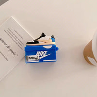 Thumbnail for Blue and black shoes AirPods Protective Cover: Cute Cartoon Silicone Soft Shell aviation print premium AirPods case, fits Air.