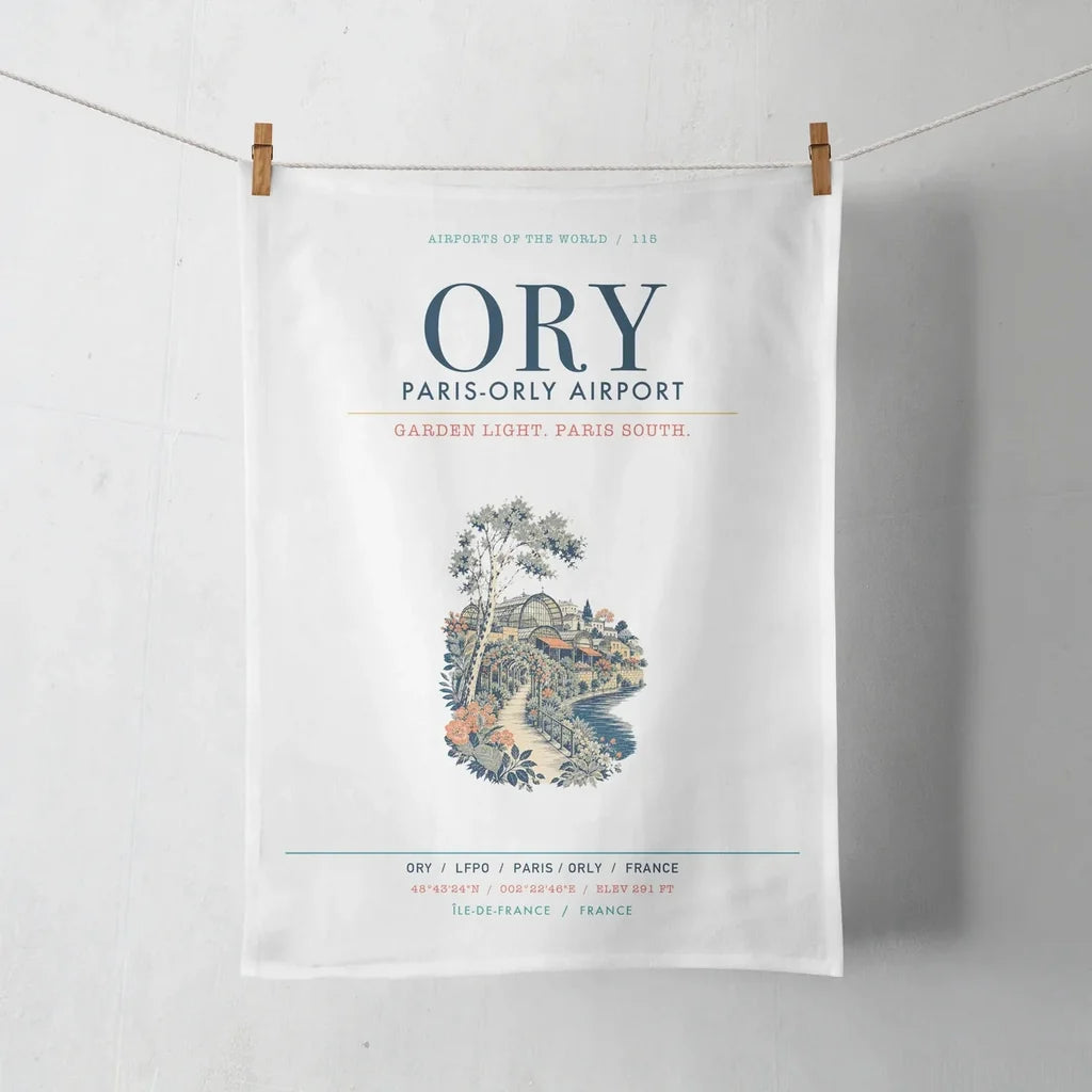 Paris-Orly Airport (ORY) design on white towel
