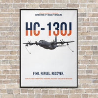 Thumbnail for HC-130J COMBAT KING II vertical canvas print - framed - white background