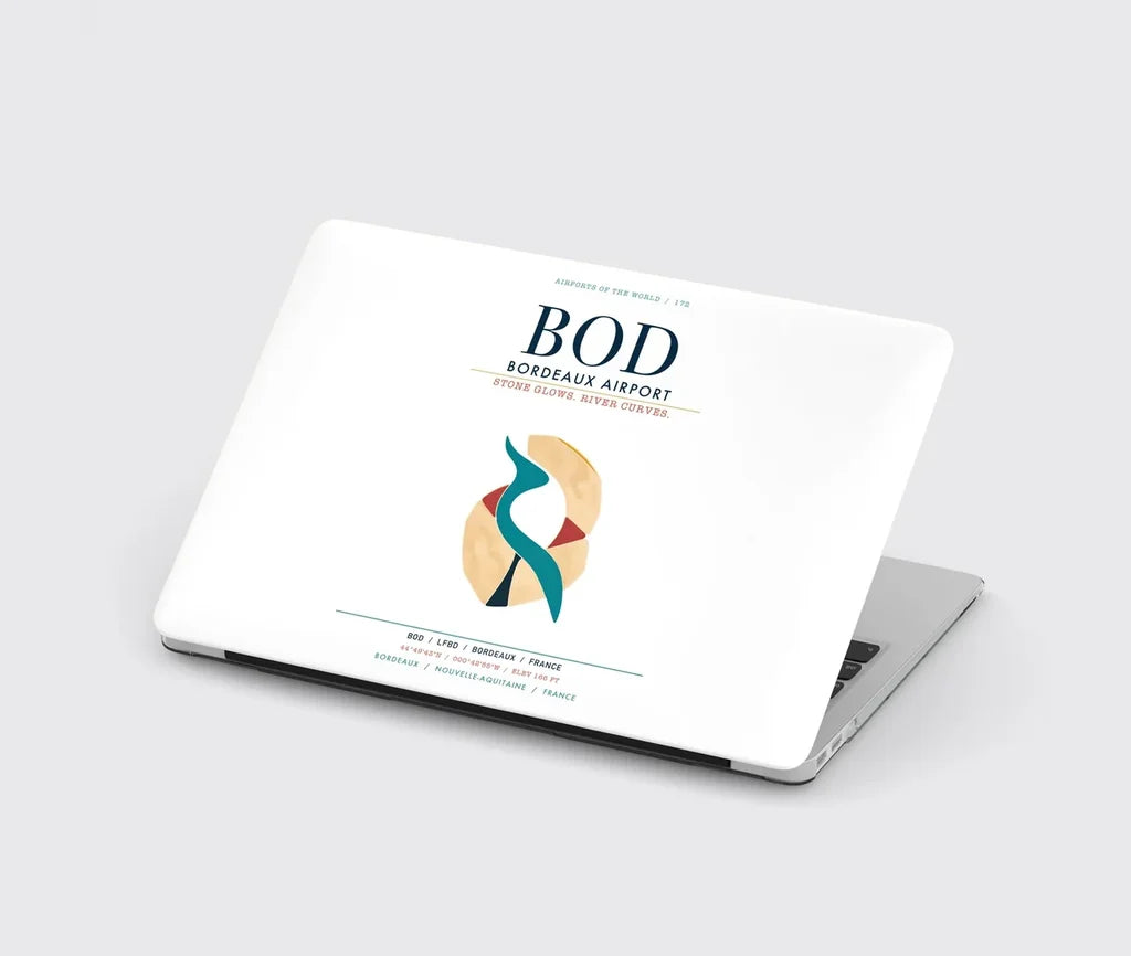 Bordeaux Airport (BOD) design on white MacBook case