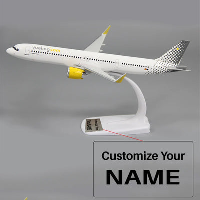 Side view of Vueling Airways Airbus A321 Neo Airplane Model (1/200 Scale - 20CM) aviation 16-18cm scale model aircraft in die.