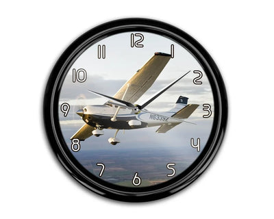 Cruising Cessna aviation themed wall clock, premium wood and metal.