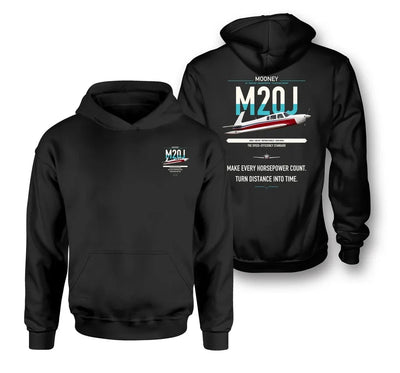 Mooney M20J 201 design on black double-side hoodie, double-side print