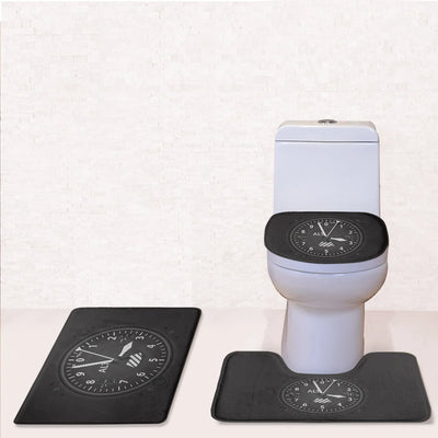 Airplane Instruments-Altitude Toilet Seat Cover Three-piece aviation print on soft fabric toilet seat cover set.