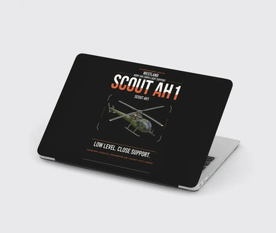 Westland Scout AH1 design on black MacBook case