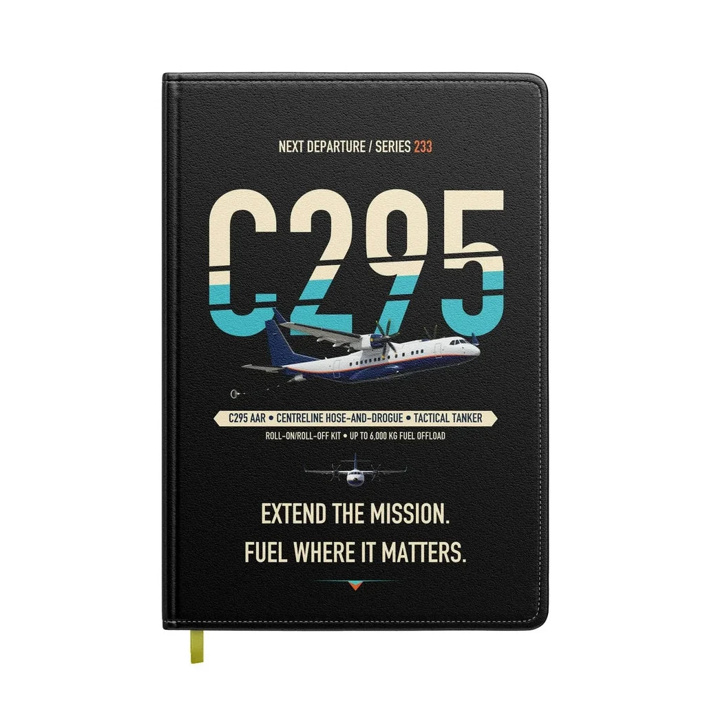 Airbus C295 Air-to-Air Refuelling design on black notebook