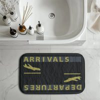 Thumbnail for Arrival & Departures 6 aviation print bath mat, soft absorbent fabric with non-slip backing.