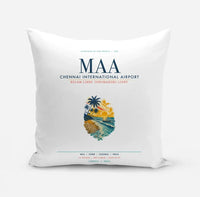 Thumbnail for Chennai International Airport (MAA) design on white pillow