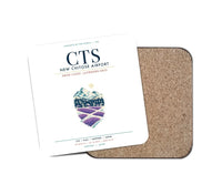 Thumbnail for New Chitose Airport Sapporo (CTS) design on white 1 piece coaster