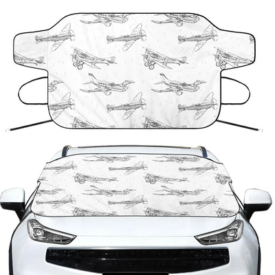Super Aircrafts Car aviation design on car windshield cover.