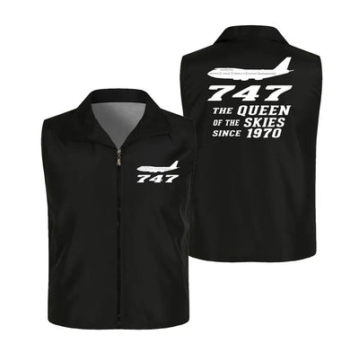 Boeing 747 - Queen of the Skies (2) Thin Style aviation design printed on lightweight shell with sleeveless design thin vest.